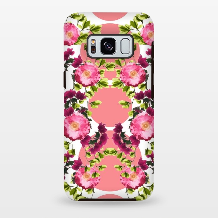 Galaxy S8 plus StrongFit Symmetrical Pink Floral Print by Zala Farah