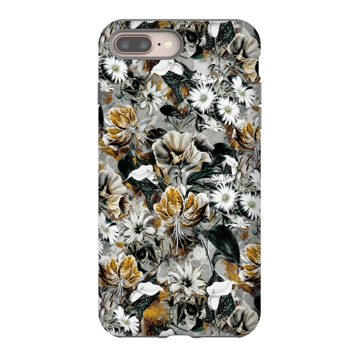 iPhone 7 plus StrongFit Floral Gold by Riza Peker