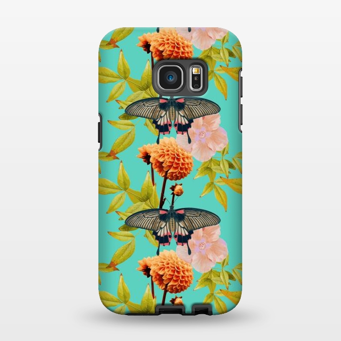 Galaxy S7 EDGE StrongFit Tropical Butterfly Garden by Zala Farah