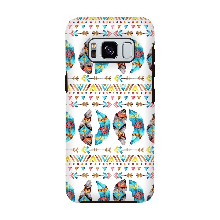 Galaxy S8 StrongFit Feathers and Arrows by Pom Graphic Design