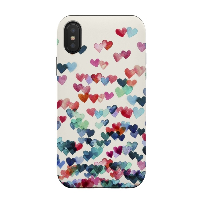 iPhone Xs / X StrongFit Heart Connections a watercolor painting by Micklyn Le Feuvre