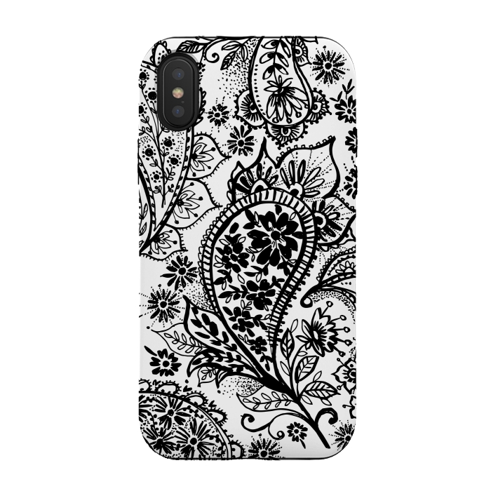 iPhone Xs / X StrongFit Ink paisley by Laura Grant