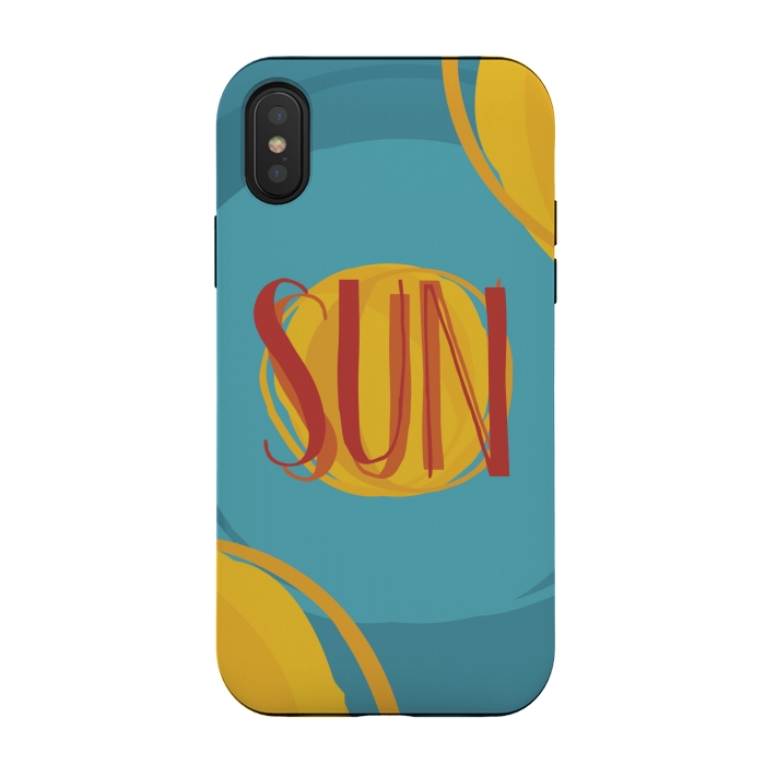 iPhone Xs / X StrongFit Hot Sun on Blue Sky by Dellán