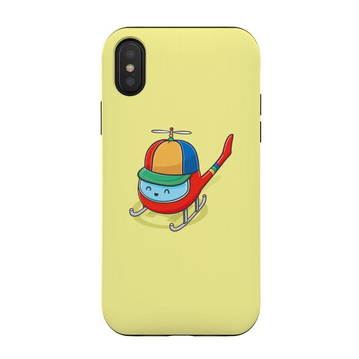 iPhone Xs / X StrongFit Happy Copter by Xylo Riescent