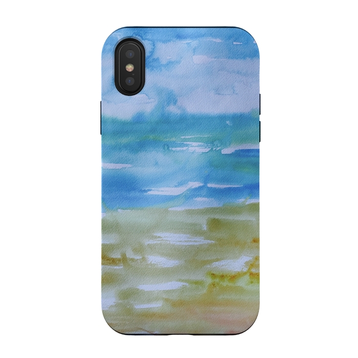 iPhone Xs / X StrongFit Miami Beach Watercolor #1 by ANoelleJay
