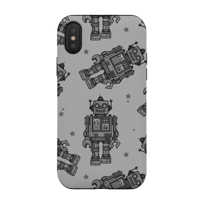 iPhone Xs / X StrongFit A Vintage Robot Friend Pattern  by Wotto