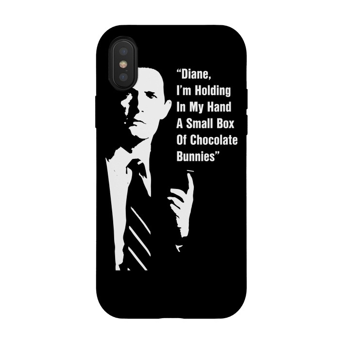 iPhone Xs / X StrongFit Twin Peaks Diane Chocolate Bunnies by Alisterny
