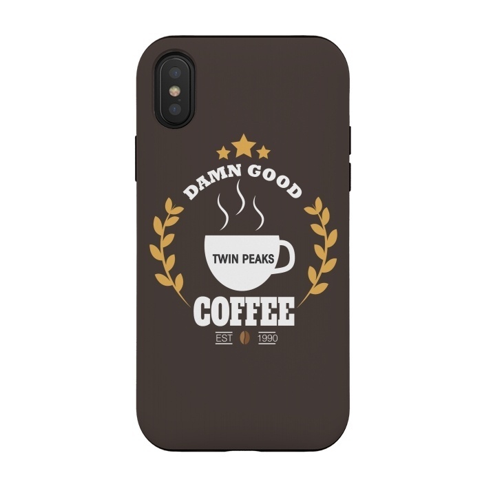 iPhone Xs / X StrongFit Twin Peaks Damn Good Coffee by Alisterny