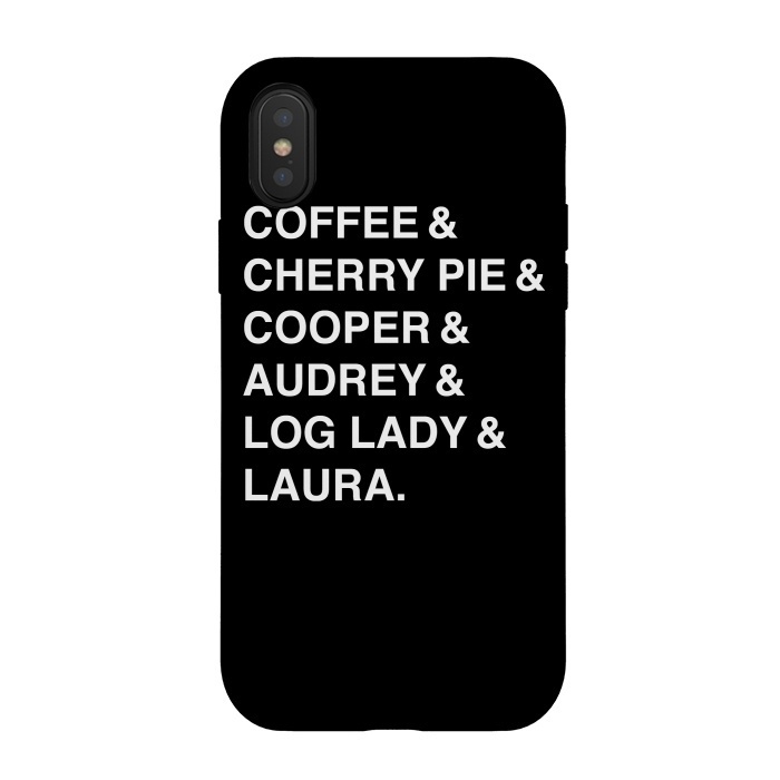 iPhone Xs / X StrongFit Twin Peaks Coffee & Cherry  by Alisterny