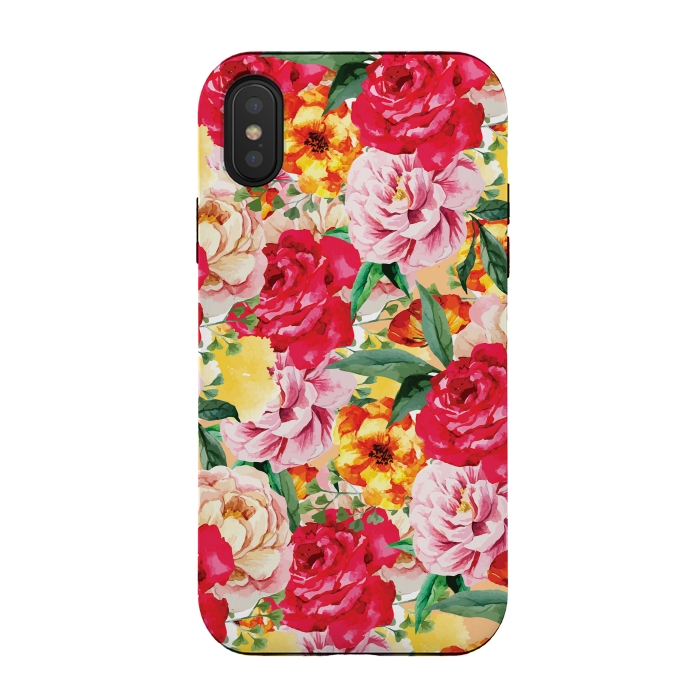 iPhone Xs / X StrongFit Red Roses by Rossy Villarreal