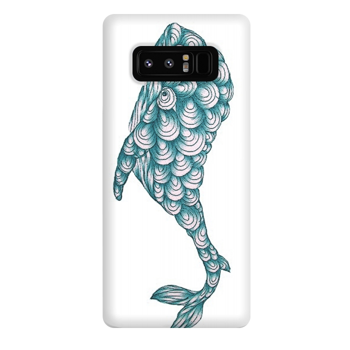 Galaxy Note 8 StrongFit Turquoise Whale by ECMazur 