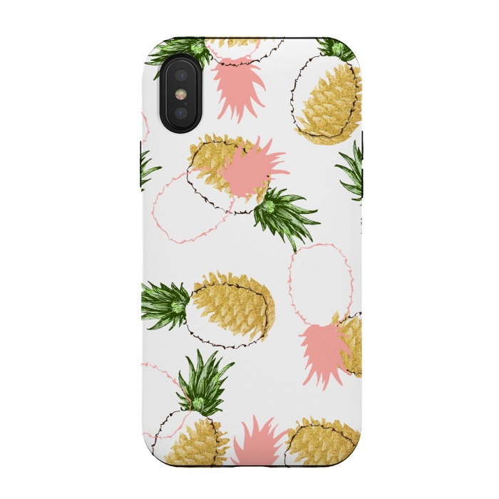 iPhone Xs / X StrongFit Pineapples & Pine Cones by Uma Prabhakar Gokhale