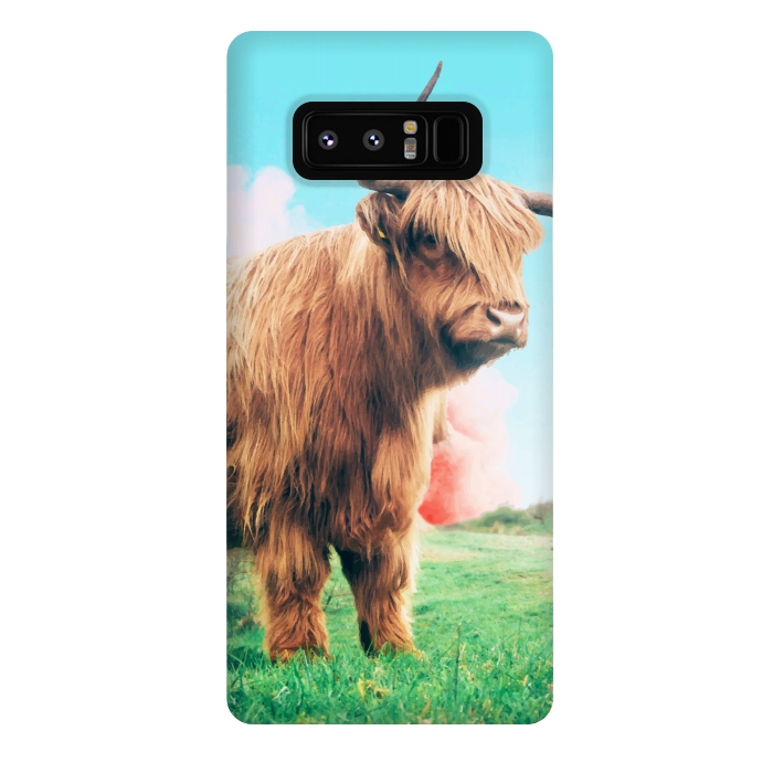 Galaxy Note 8 StrongFit Highland Cow by Uma Prabhakar Gokhale