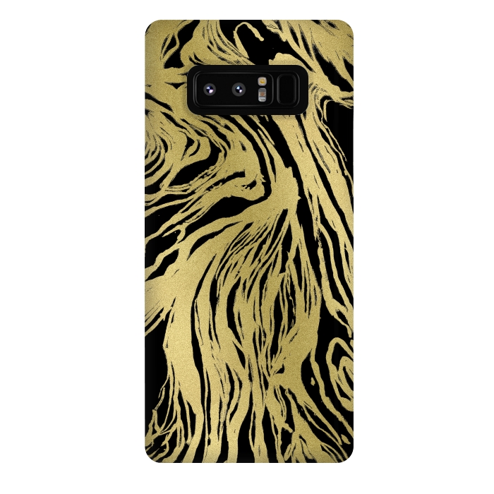 Galaxy Note 8 StrongFit Black and Gold Marble by Caitlin Workman