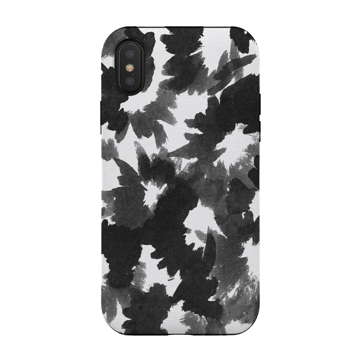 iPhone Xs / X StrongFit Black Floral by Caitlin Workman