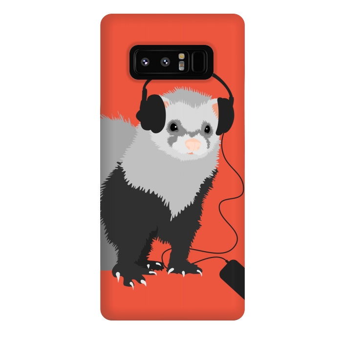 Galaxy Note 8 StrongFit Funny Music Lover Ferret by Boriana Giormova