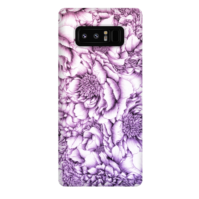 Galaxy Note 8 StrongFit Peony Flower Pattern by ECMazur 
