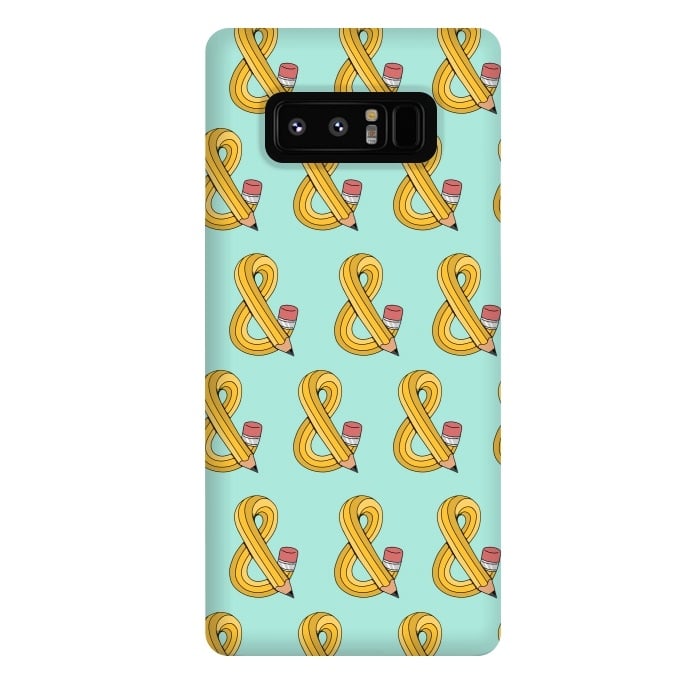 Galaxy Note 8 StrongFit Ampersand Pencil Pattern Green by Coffee Man