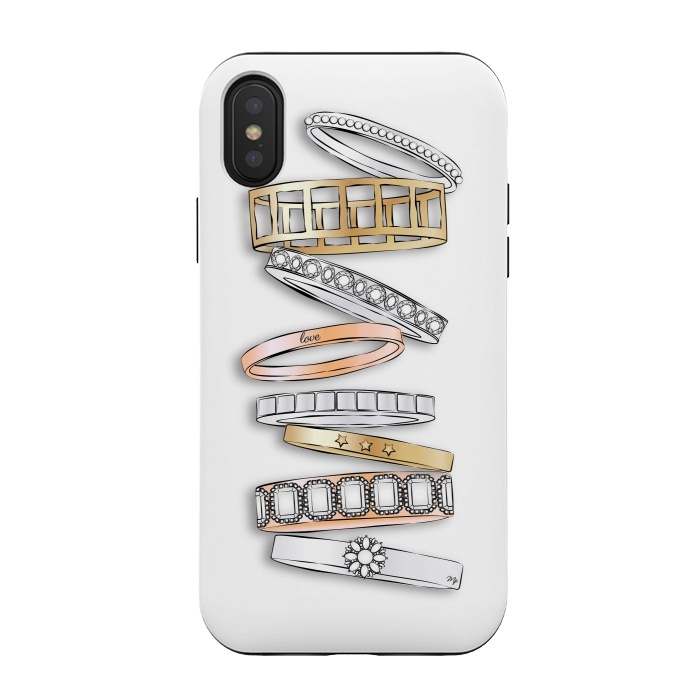 iPhone Xs / X StrongFit Stack of Brand Designer Bracelets by Martina