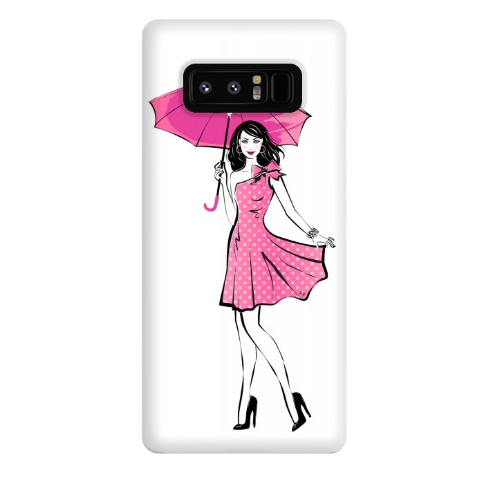 Galaxy Note 8 StrongFit Pretty girl with umbrella by Martina