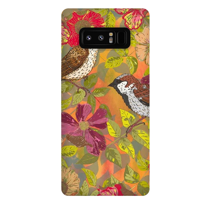 Galaxy Note 8 StrongFit Sparrow and Wild Rose by Lotti Brown
