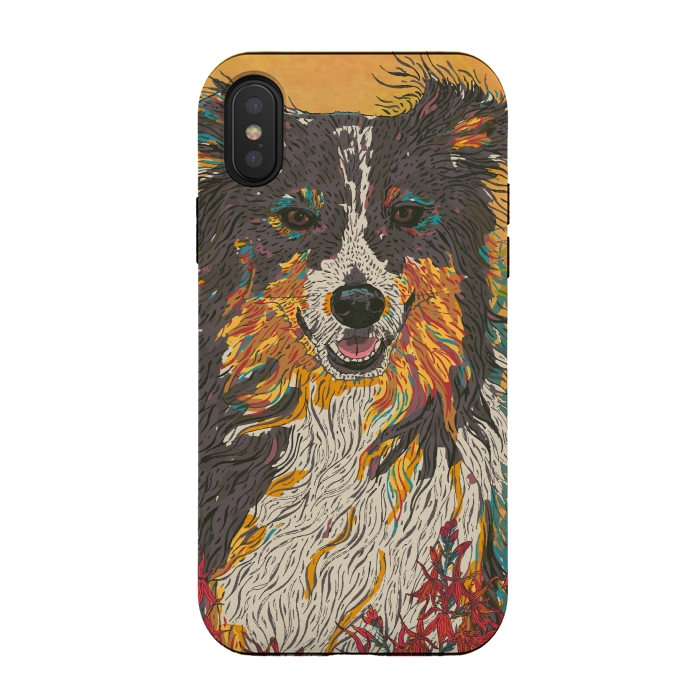 iPhone Xs / X StrongFit Border Collie by Lotti Brown