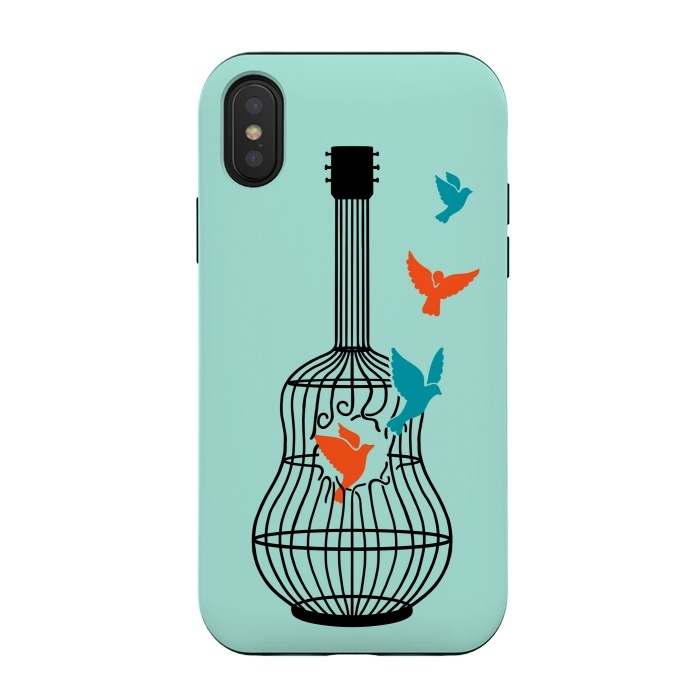 iPhone Xs / X StrongFit freedom music green by Coffee Man
