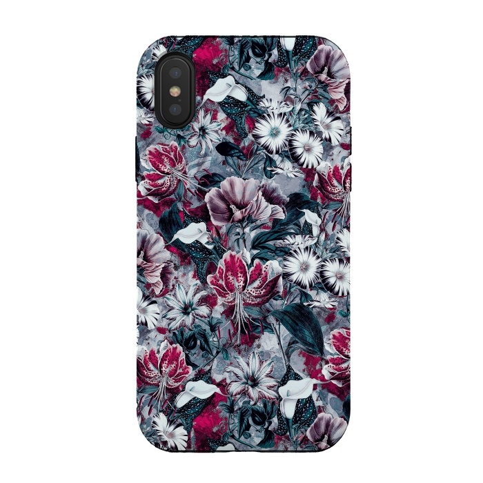 iPhone Xs / X StrongFit Floral Blue by Riza Peker