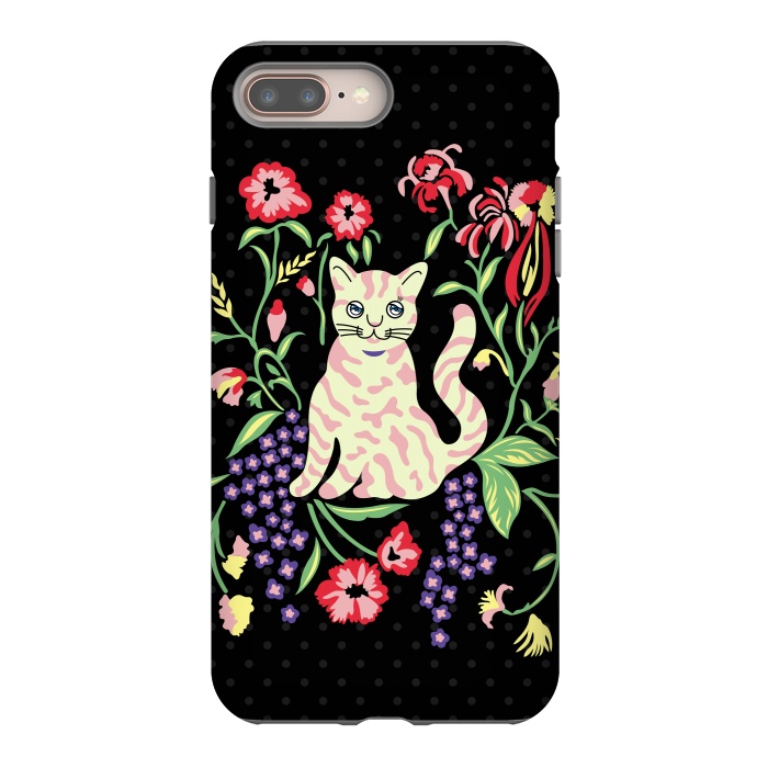 iPhone 7 plus StrongFit Cutie Cat with Flowers by Michael Cheung