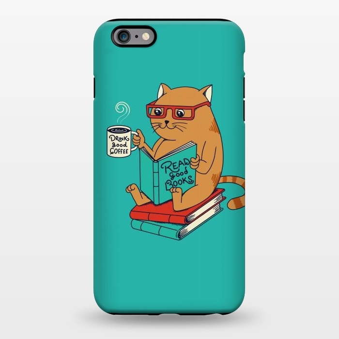 iPhone 6/6s plus StrongFit Cat coffee and books by Coffee Man