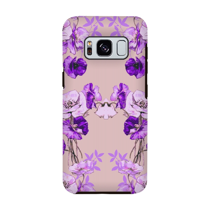 Galaxy S8 StrongFit Dramatic Florals (Purple) by Zala Farah