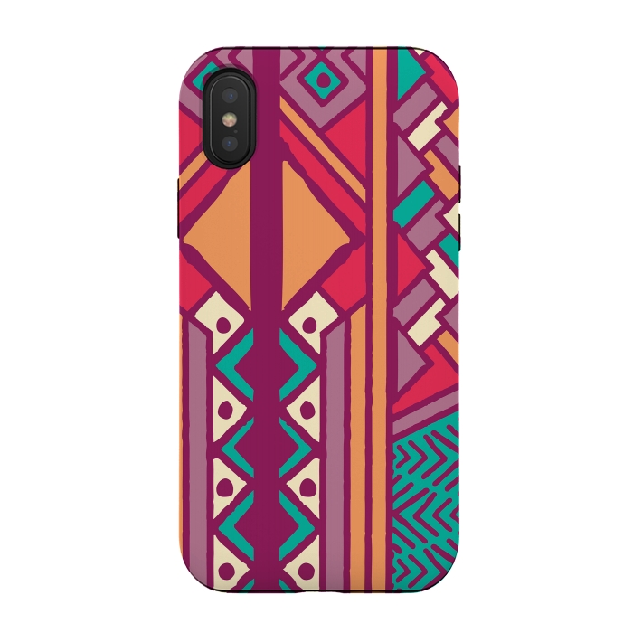 iPhone Xs / X StrongFit Tribal ethnic geometric pattern 001 by Jelena Obradovic
