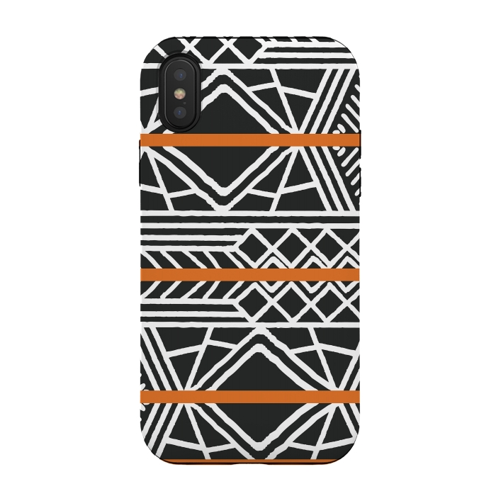 iPhone Xs / X StrongFit Tribal ethnic geometric pattern 022 by Jelena Obradovic