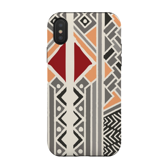 iPhone Xs / X StrongFit Tribal ethnic geometric pattern 034 by Jelena Obradovic