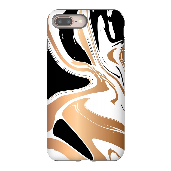 iPhone 7 plus StrongFit Black and Gold Marble 027 by Jelena Obradovic