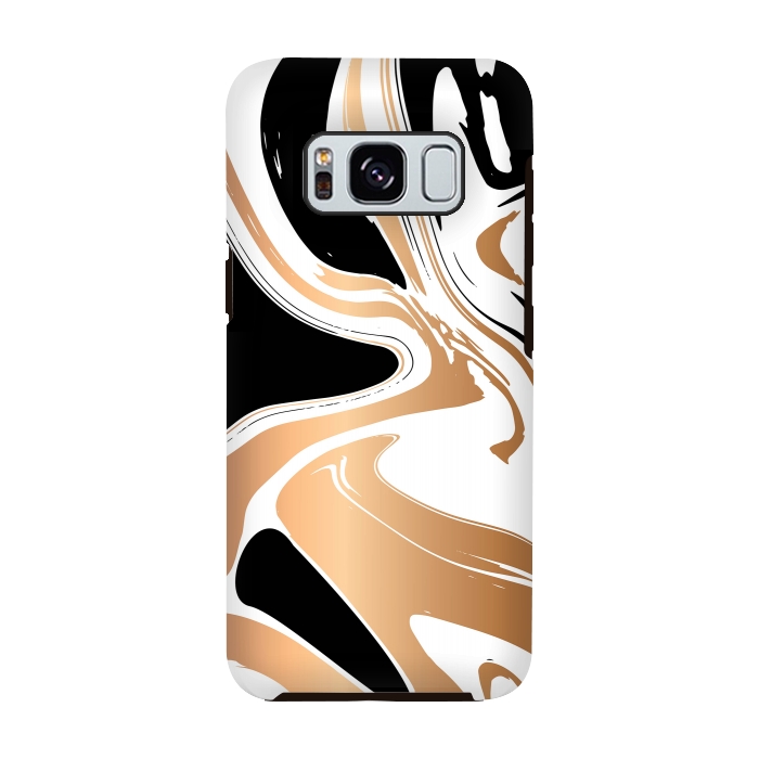 Galaxy S8 StrongFit Black and Gold Marble 027 by Jelena Obradovic