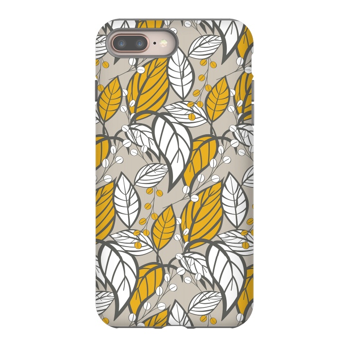 iPhone 7 plus StrongFit Seamless floral pattern with hand drawn leaves by Jelena Obradovic