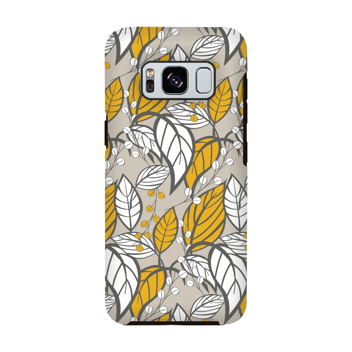 Galaxy S8 StrongFit Seamless floral pattern with hand drawn leaves by Jelena Obradovic