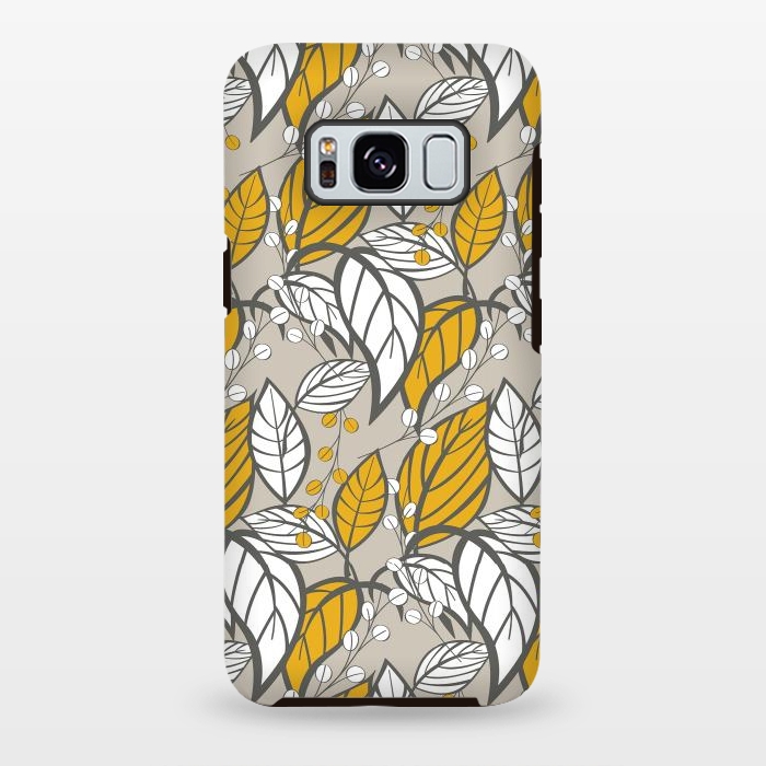 Galaxy S8 plus StrongFit Seamless floral pattern with hand drawn leaves by Jelena Obradovic