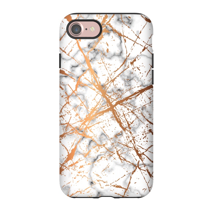 iPhone 7 StrongFit Marble Texture and Gold Splatter 039 by Jelena Obradovic