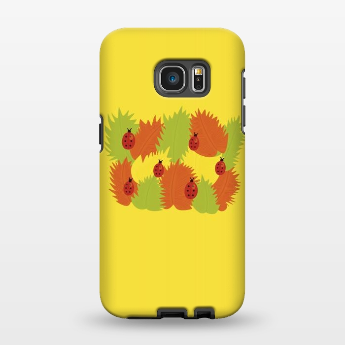 Galaxy S7 EDGE StrongFit Autumn Leaves And Ladybugs by Boriana Giormova