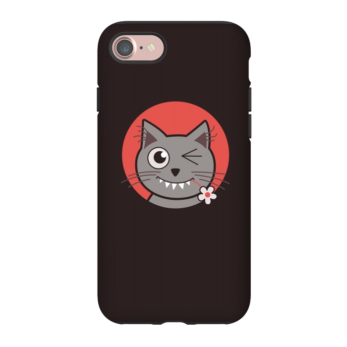 iPhone 7 StrongFit Cute Winking Kitty Cat by Boriana Giormova