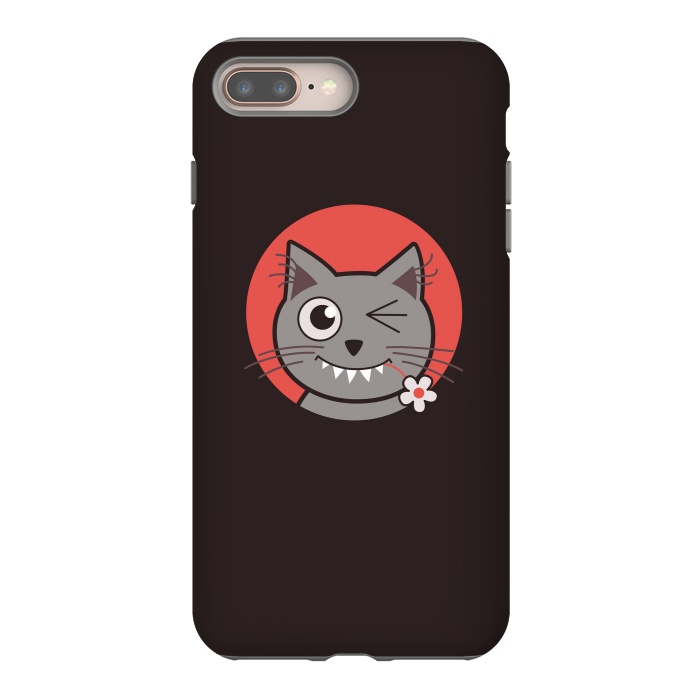 iPhone 7 plus StrongFit Cute Winking Kitty Cat by Boriana Giormova