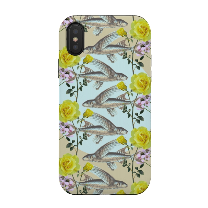 iPhone Xs / X StrongFit Floral Fishies by Zala Farah