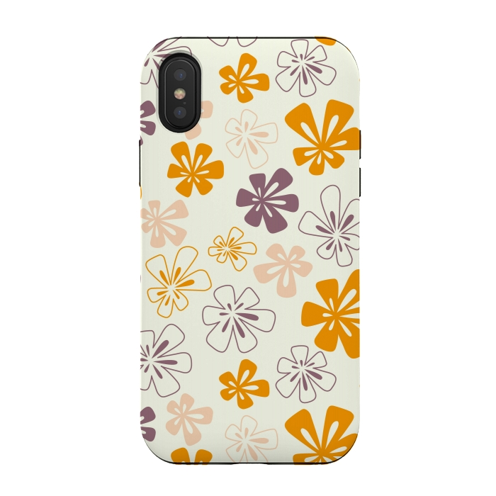 iPhone Xs / X StrongFit Funky Flowers by Paula Ohreen