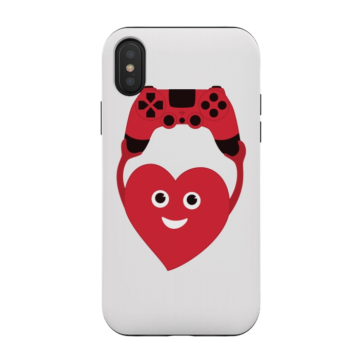 iPhone Xs / X StrongFit Cute Geek Gamer Heart by Boriana Giormova
