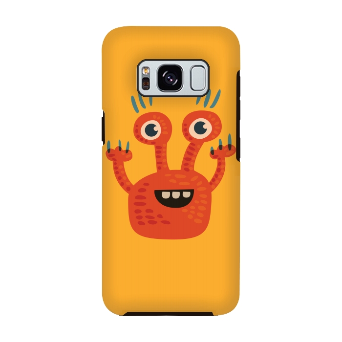 Galaxy S8 StrongFit Funny Big Eyed Smiling Cute Monster by Boriana Giormova