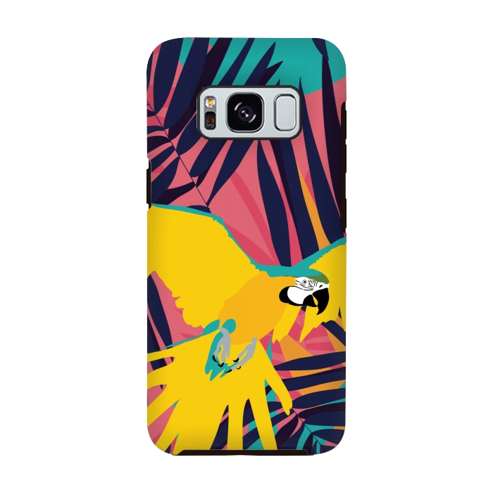 Galaxy S8 StrongFit Tropical Macaw by Zoe Charlotte