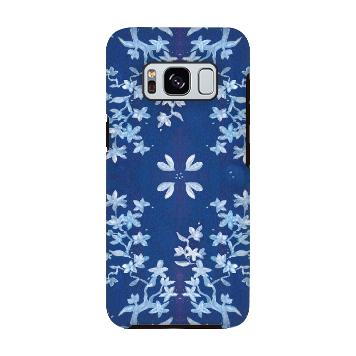 Galaxy S8 StrongFit Indigo Floral by Zoe Charlotte