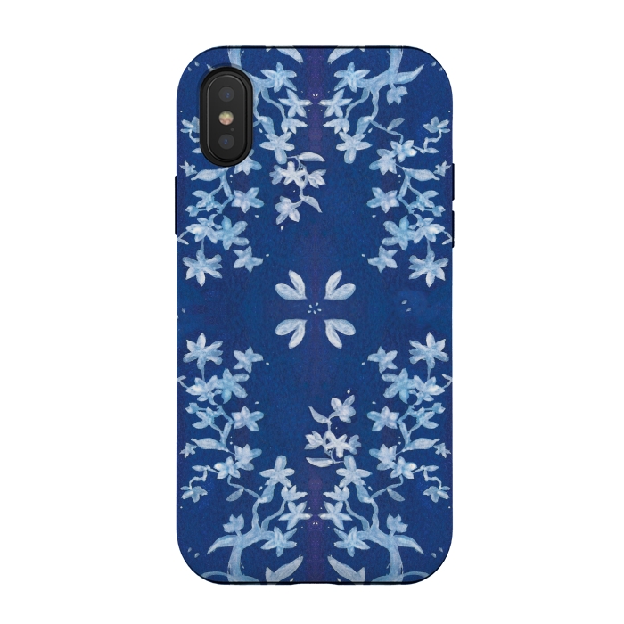 iPhone Xs / X StrongFit Indigo Floral by Zoe Charlotte